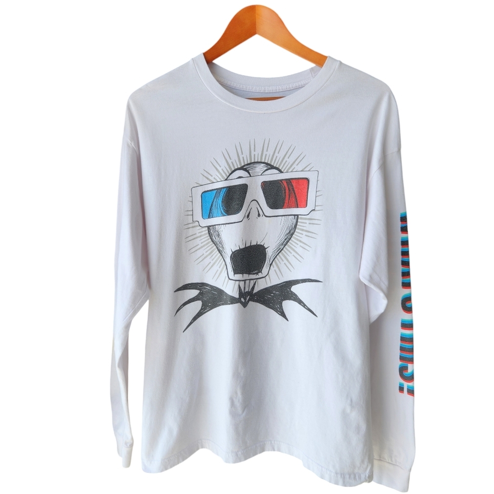 Disney Nightmare Before Christmas 3-D Glasses Two Graphics Long Sleeve Tee L